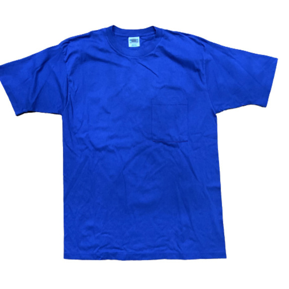 Vintage Single Stitch Blank USA Pocket Tee Blue T-Shirt Men's Size XL - Picture 8 of 8